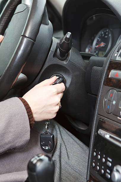 istock Women hand starting a car engine with ignition key 177320487