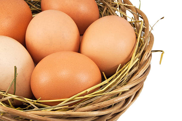 istock brown eggs at hay in the basket 177320523