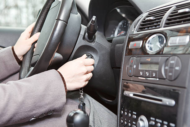 istock Woman caucasians hand starting a car engine with ignition key 177320662