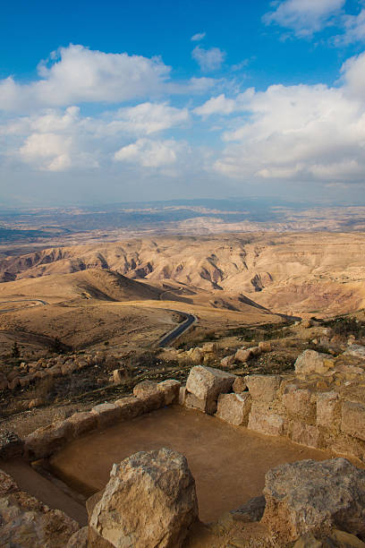 Desert from Mount Nebo Desert view from Mount Nebo mount nebo jordan stock pictures, royalty-free photos & images