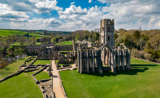 Abbey ruins near Ripon in North Yorkshire in the United Kingdom