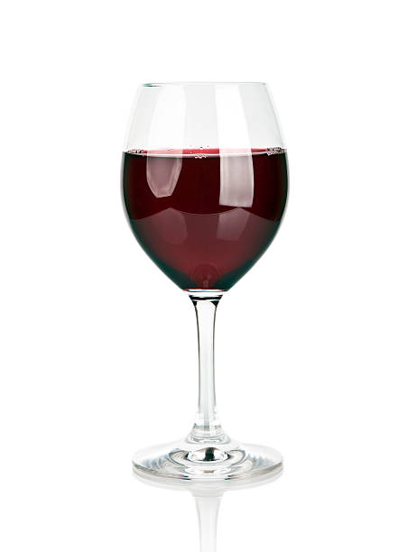istock Red wine glass isolated on white background 177320883