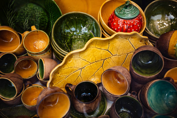 istock autumn colored handmade dishware background 1773212273