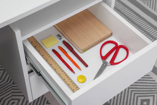 istock Office supplies in open desk drawer indoors 1773213005