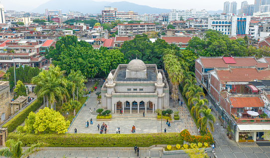 Aerial photography of Qingjing Temple Scenic Area in Quanzhou City, Fujian Province, China