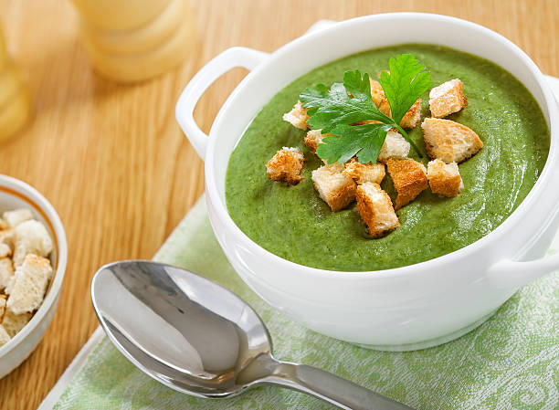 istock Cream soup with dried crusts on the table 177322465