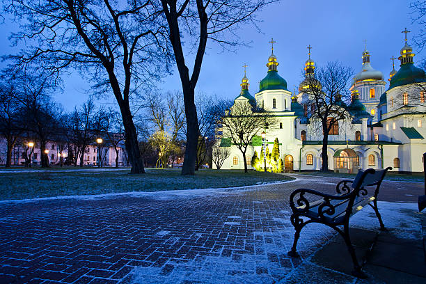 istock Bench near church 177322902