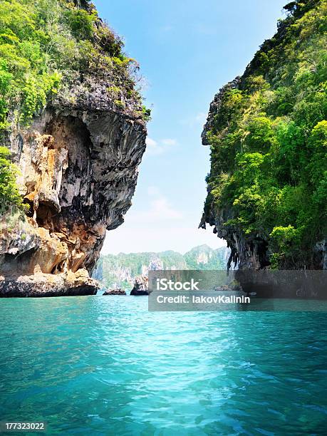 Rocks And Sea In Krabi Thailand Stock Photo - Download Image Now - Asia, Bay of Water, Beauty In Nature