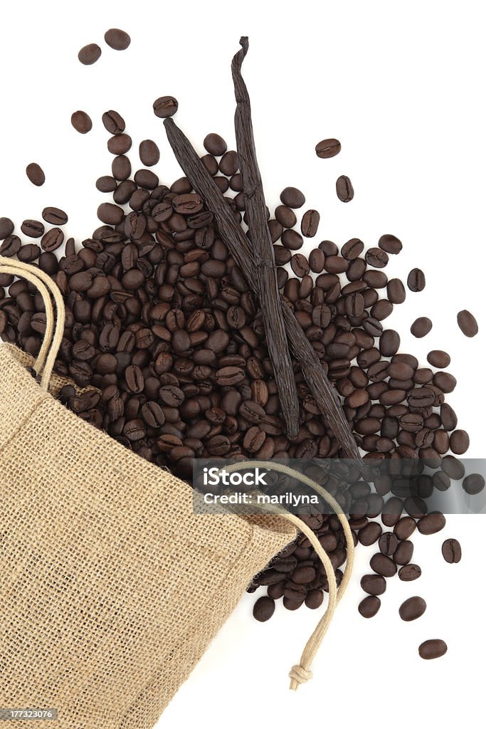 Baunilha e grãos de café - Royalty-free Baunilha - Condimento Foto de stock