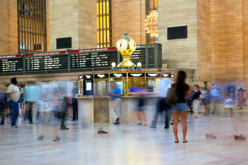 People moving in Grand Central Terminal, New York, USA