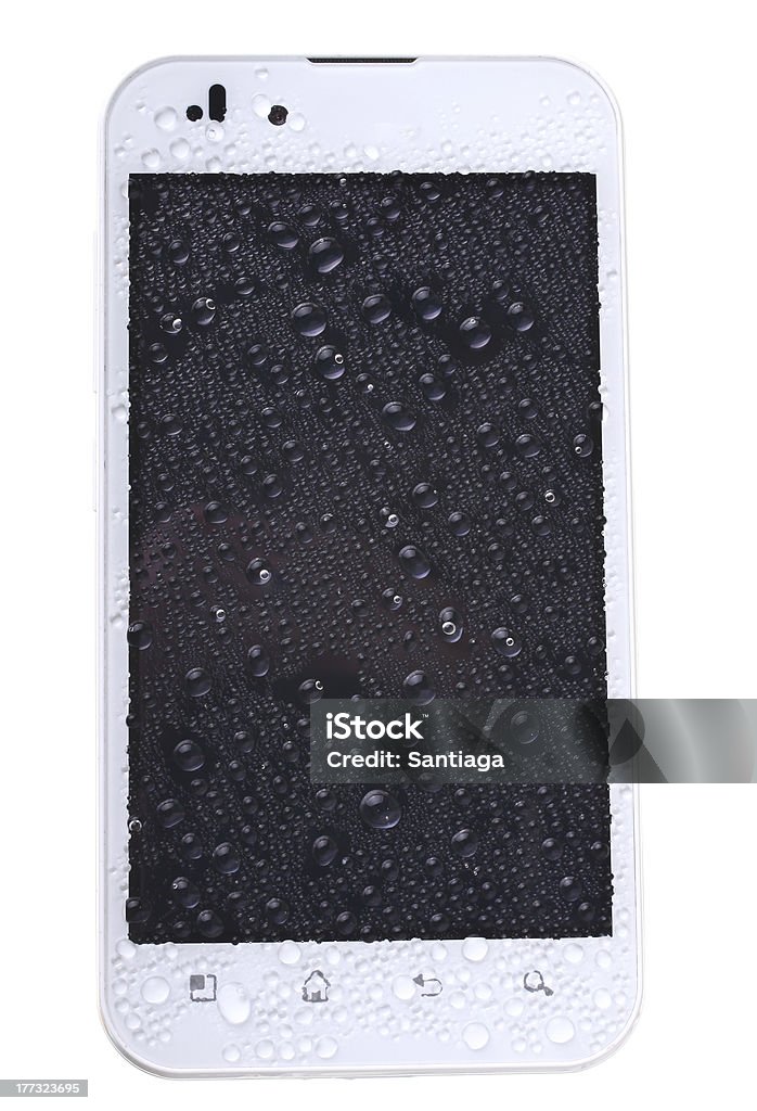 Drops Water splashed on the phone Condensation Stock Photo