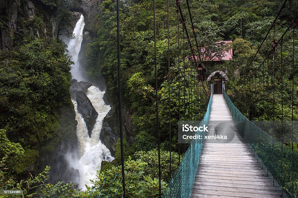 Mountain river and waterfall in the Andes PaA-lAn del Diablo - Mountain river and waterfall in the Andes. Banos. Ecuador Ecuador Stock Photo