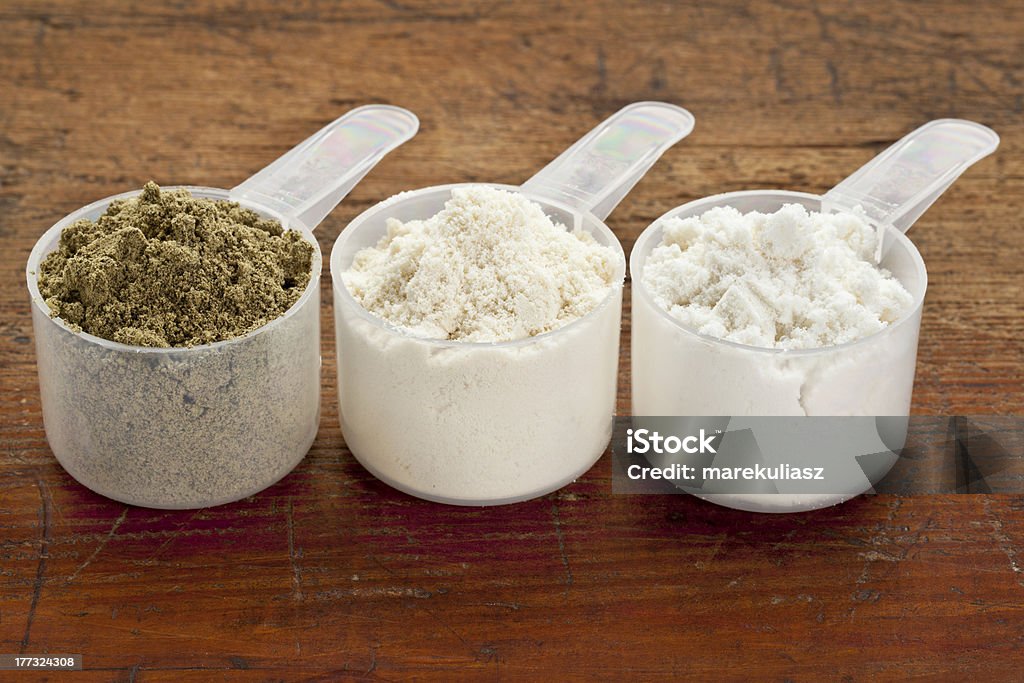Bolas de helado de polvo de proteínas - Foto de stock de Cuchara de helado libre de derechos