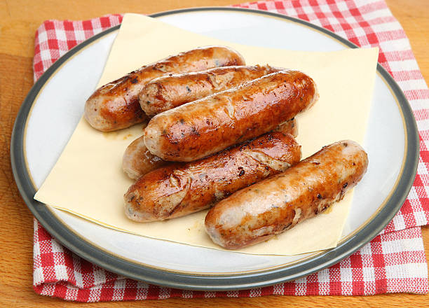 istock Plate of Cooked Sausages 177324427