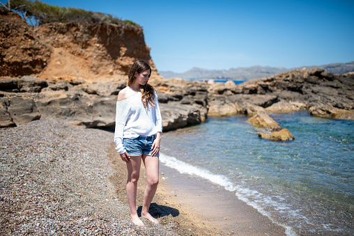 Girl at Beach in Majorca - Balearic Islands, Spain