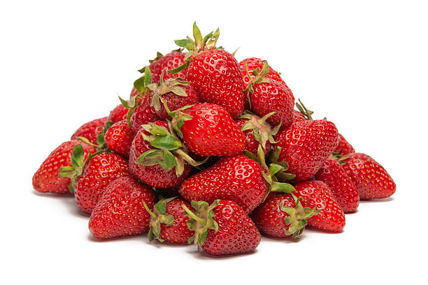 istock Pile of fresh strawberries on white background 177325096