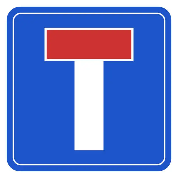 Vector illustration of European dead end sign