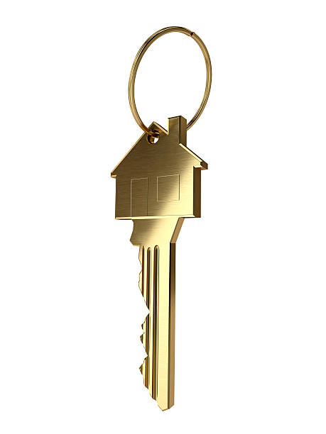 istock Golden latchkey or front door key 177325929