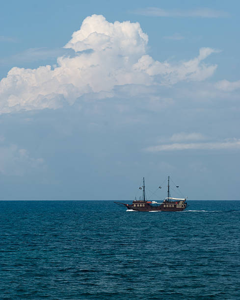 istock Pirate ship in the sea 177326896