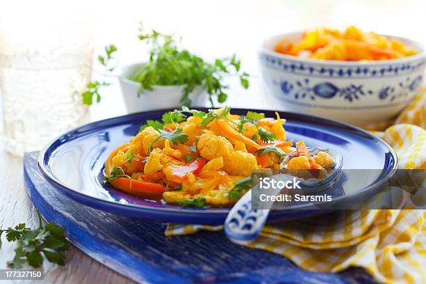 Cauliflower With Saffron Stock Photo - Download Image Now - Appetizer, Blue, Cabbage