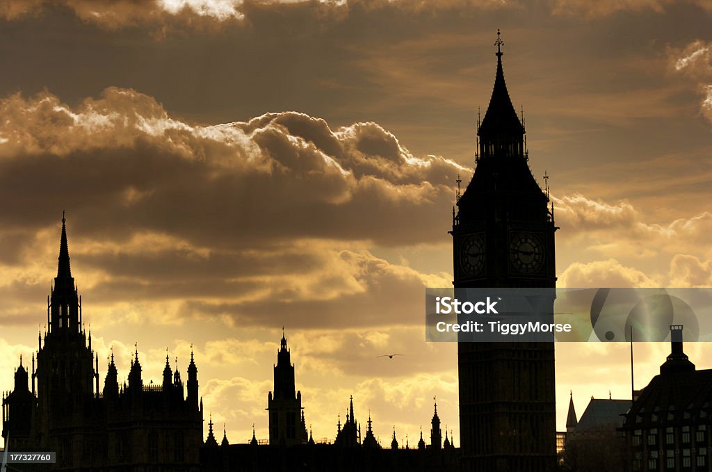 Silhouette di Big Ben - Foto stock royalty-free di Big Ben