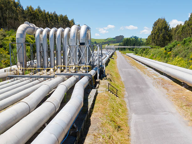 pipeline installazione di distribuzione e di forniture - oil distribution foto e immagini stock