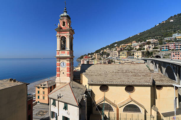 church in Sori, Italy stock photo