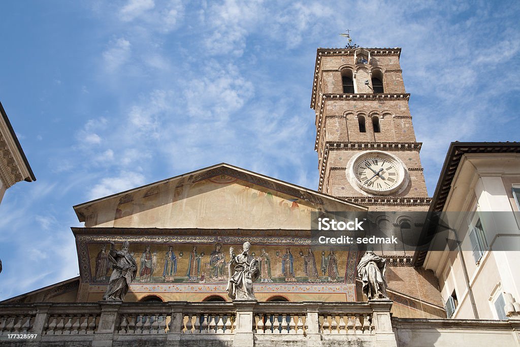 Rome - basilica Santa Maria in Trastevere Rome - facade of basilica Santa Maria in Trastevere Architecture Stock Photo