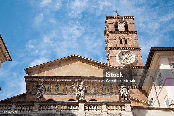 Rome Basilica Santa Maria In Trastevere Stock Photo - Download Image Now - Architecture, Art, Art And Craft