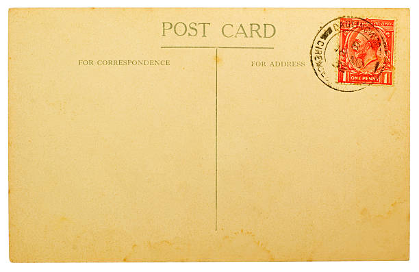 istock Blank Postcard with Vintage British Stamp 177329985