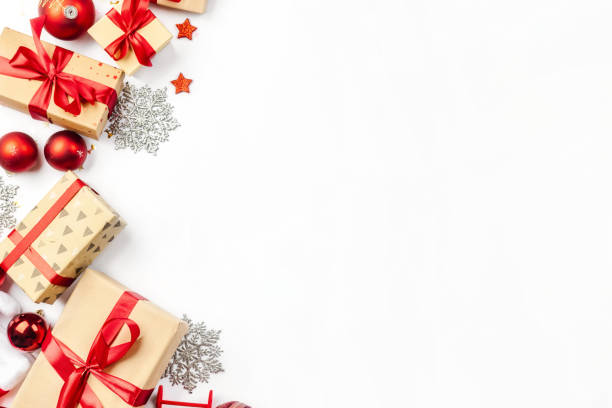 istock Christmas background decorations on white background top view 1773311442
