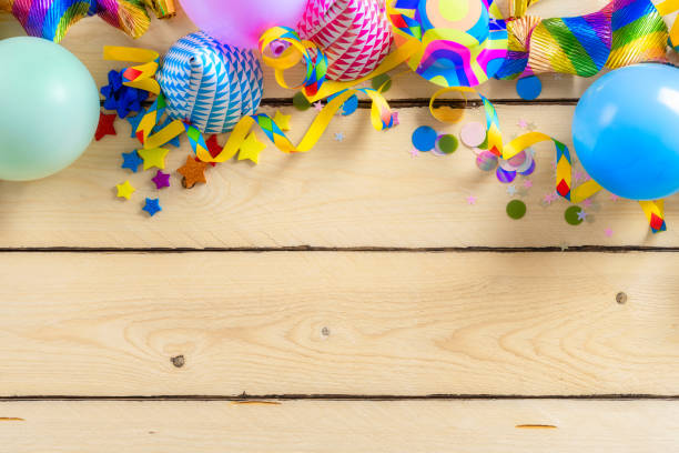 istock Colorful decoration party Various decorations birthday copy space top view 1773316363
