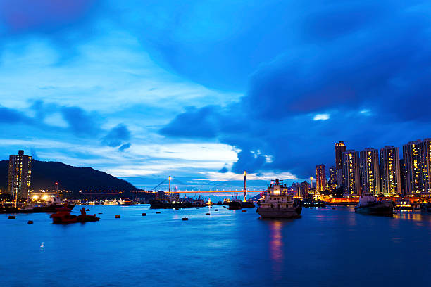 istock Hong Kong bridge and apartment blocks at night 177332856