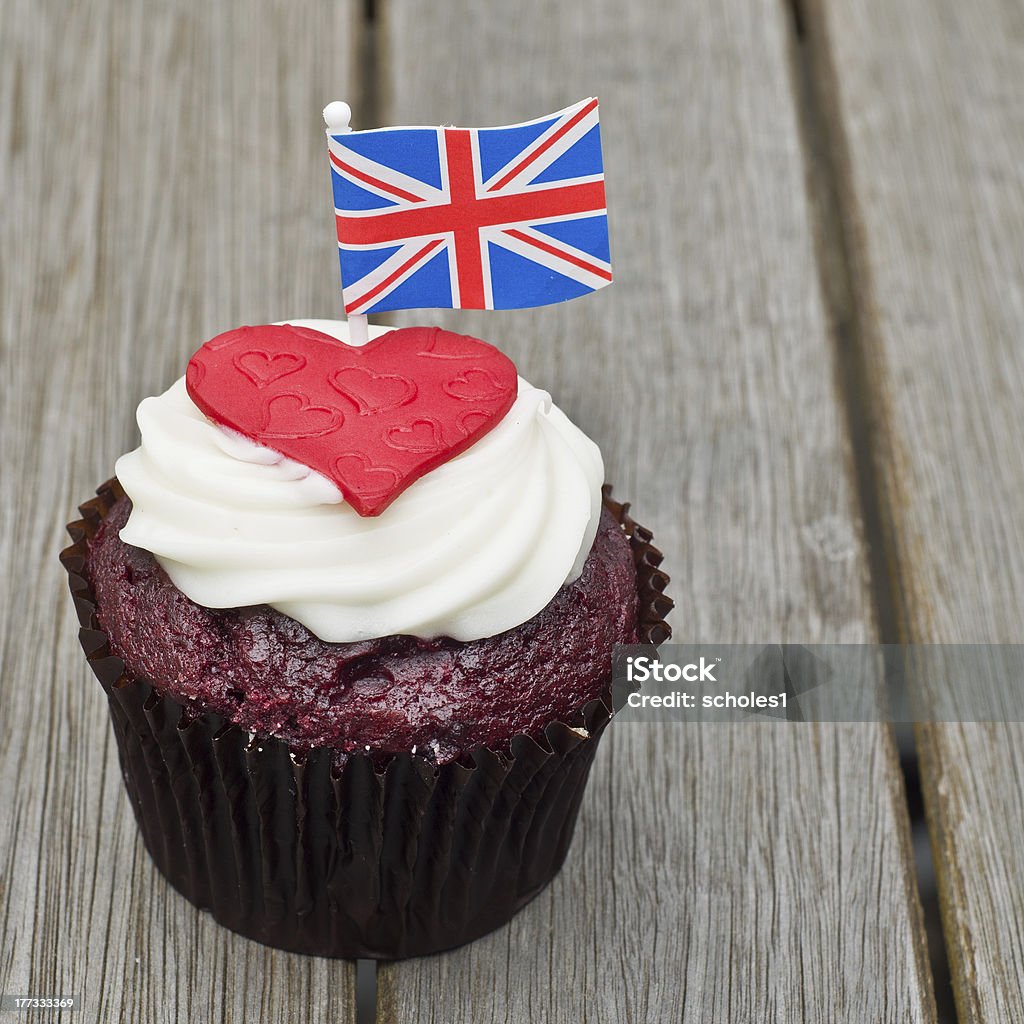 British cupcake - Foto stock royalty-free di Bandiera del Regno Unito