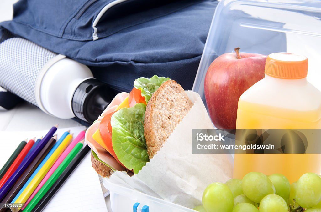 Torna al concetto di scuola - Foto stock royalty-free di Bottiglia d'acqua