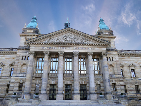 Paris, France-12 31 2021:Entrance gate of the building of the National assembly in Paris, France.