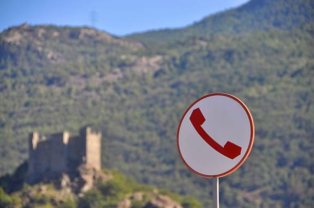 Telephone sign stock photo