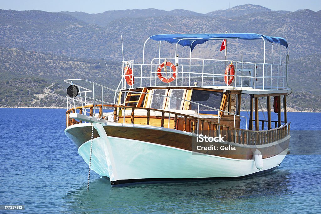 Belo de navio de madeira no mar Egeu, Turquia - Foto de stock de Azul royalty-free