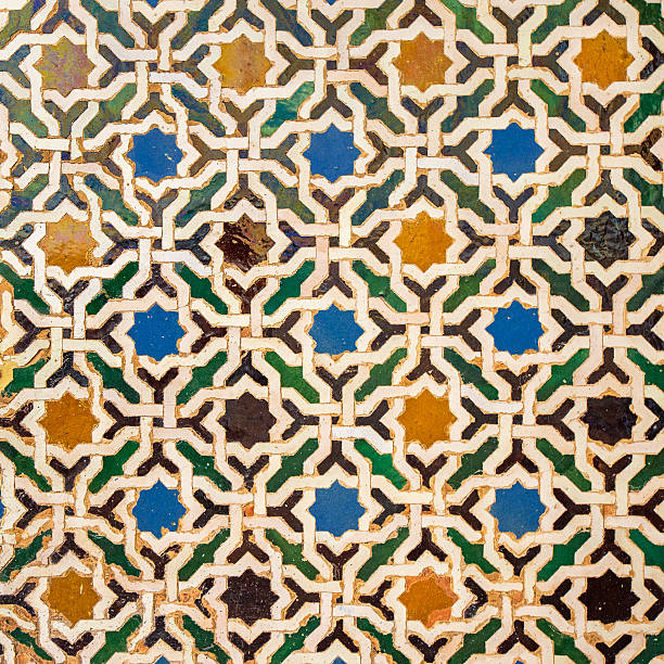 타일 데커레이션, alhambra 궁전, 스페인 - andalusia architecture tile built structure 뉴스 사진 이미지