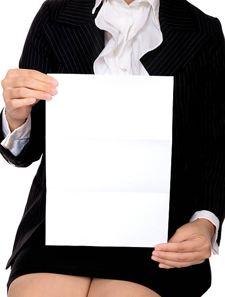 istock Woman Hold Blank Paper 177339523