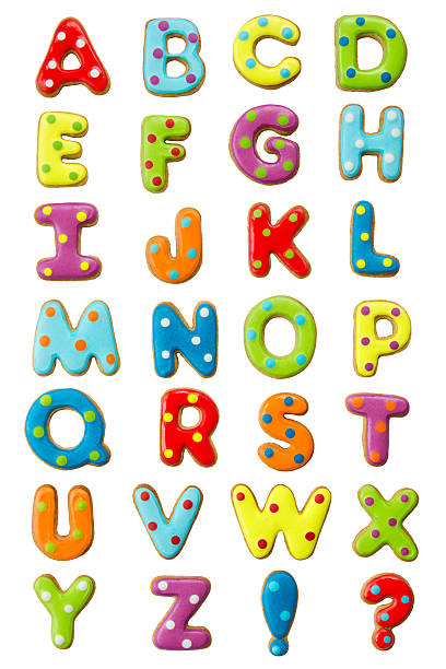 cookie alfabeto - letter p ornate alphabet typescript foto e immagini stock