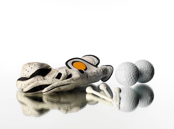 Golf objects Golf Objects on white background golf glove stock pictures, royalty-free photos & images