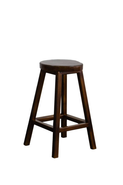 istock Brown high bar stool made of wood. Isolated. 1773407413