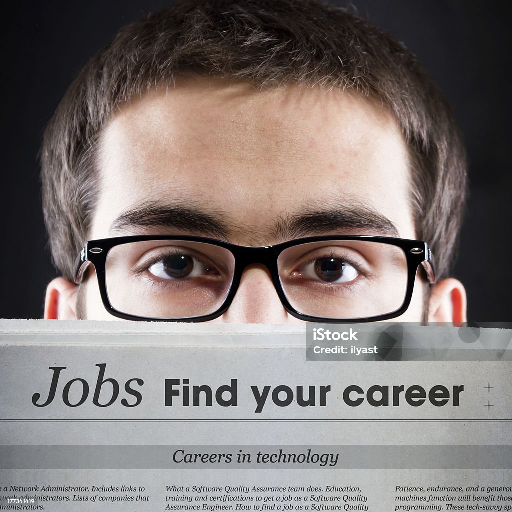 Jobs, Find your career Young adult looking for job opportunities. Adult Stock Photo