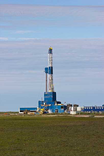 Artic drilling rig stock photo