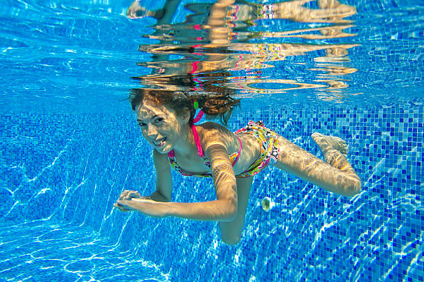 istock Happy smiling underwater child in swimming pool 177341896