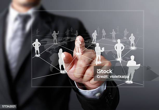 Pushing Social Network Structure Stock Photo - Download Image Now - Circle, Net - Sports Equipment, Netting