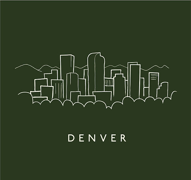 ilustrações, clipart, desenhos animados e ícones de esboço de cidade de denver - denver skyline