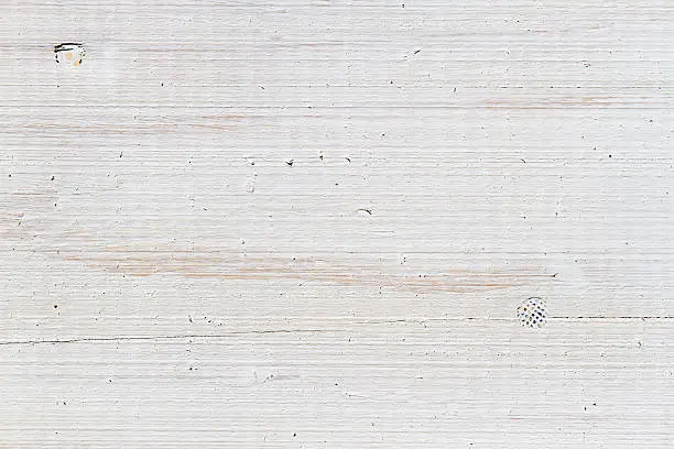 Photo of Close-up of the old plank with nails painted on white