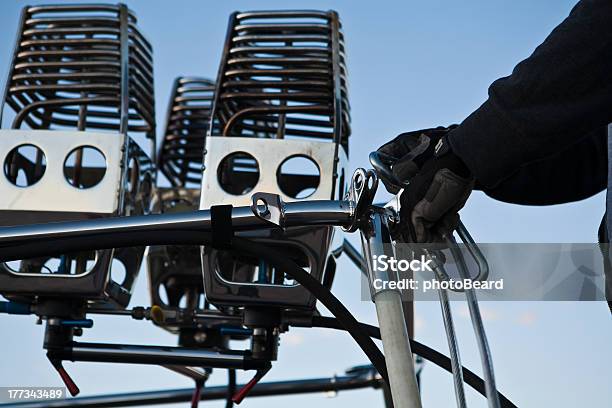 Hot Air Balloon Assembly Teamwork Stock Photo - Download Image Now - Black Color, Blue, Chrome